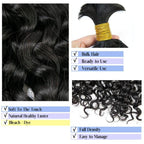 Onimehair Water Wave Bulk Human Hair For Braiding Natural Black Boho Hair