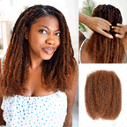 Onimehair™ Mixed Color #4/30 Afro Kinky Bulk Highlights #27/30 Human Hair