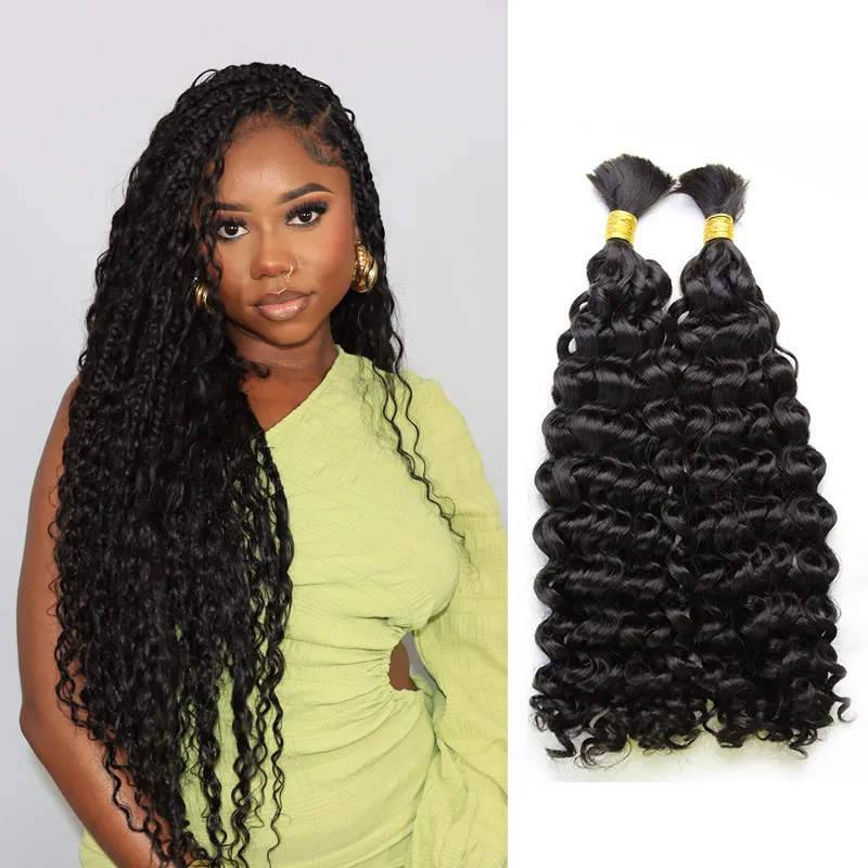 Double Drawn Burmese Water Wave Human Braiding Hair