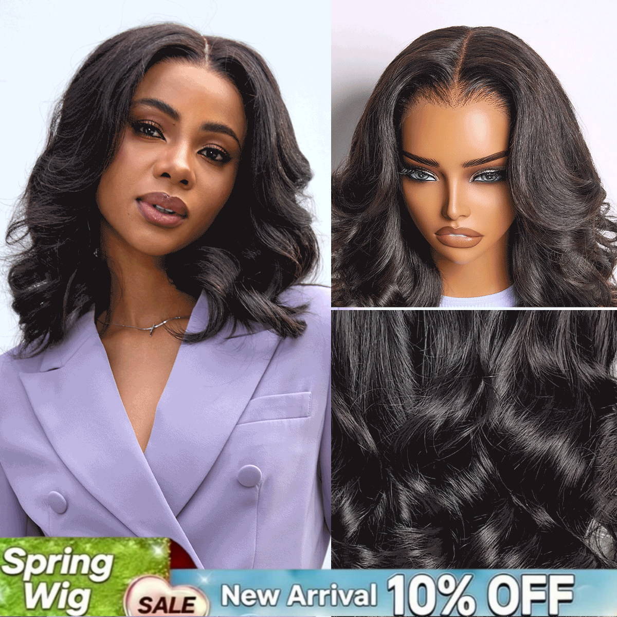 MySite butterfly cut layered wavy glueless HD lace short wig, minimalist lace wig with a chic, effortless style and natural appearance.