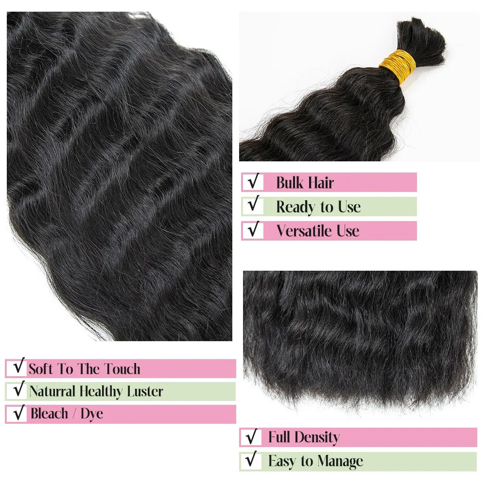 Wet & Wavy Bulk Hair Extensions for Braiding