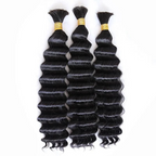 Double Drawn Burmese Deep Wave Human Braiding Hair