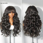 All-Day Comfort™ Wig Density Loose Body Wave Glueless5x5 Closure HD Lace Human Hair Wig with Bangs Pre-Cut Lace