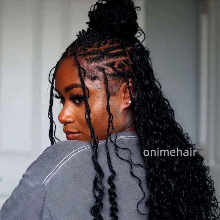 Double Drawn Burmese Deep Wave Human Braiding Hair