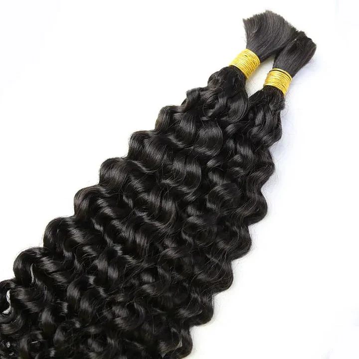 Double Drawn Burmese Water Wave Human Braiding Hair