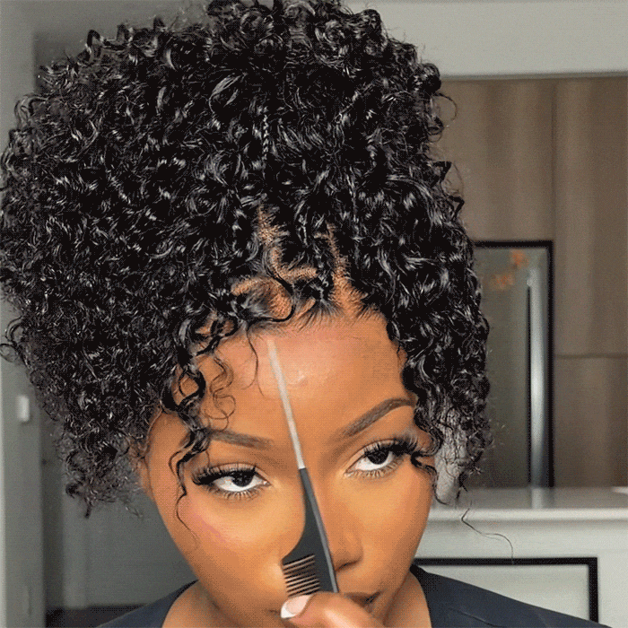 Knotless Boho Curls Braided Bob Wig Flexi Fit Invisi Drawstring HD Lace Cap