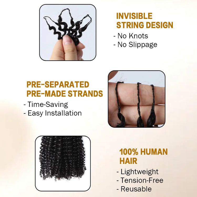 Feather Crochet Hair Extension Kinky Curly Human Hair Extensions