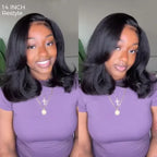 Layered Cut Kinky Straight Bob Human Hair Wig 5×5 HD Lace Glueless Short Wig Pre Plucked Natural Hairline