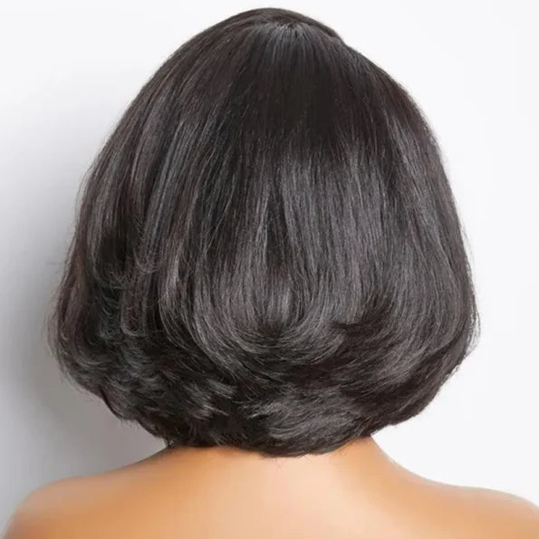Limited Design | Layered Cut Glueless 5×5 Closure Lace Bob Wig Side Part Wear & Go 200% Density