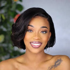 Limited Design | Layered Cut Glueless 5×5 Closure Lace Bob Wig Side Part Wear & Go 200% Density