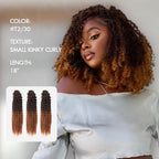 Onimehair™ Lightweight T2/30 Color Small Kinky Curly Feather Crochet Braid Human Hair Extension