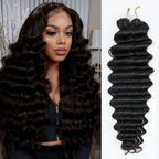 Raw Loose Deep Wave Human Crochet Hair Extensions 100% Real Hair For Crochet Locs Natural Color