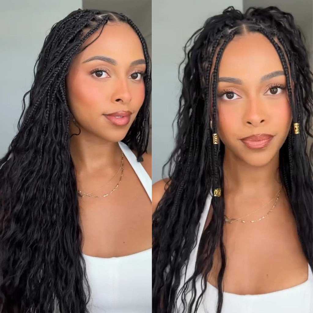 Loose Deep Wave Bulk Human Braiding Hair Extensions Natural Color