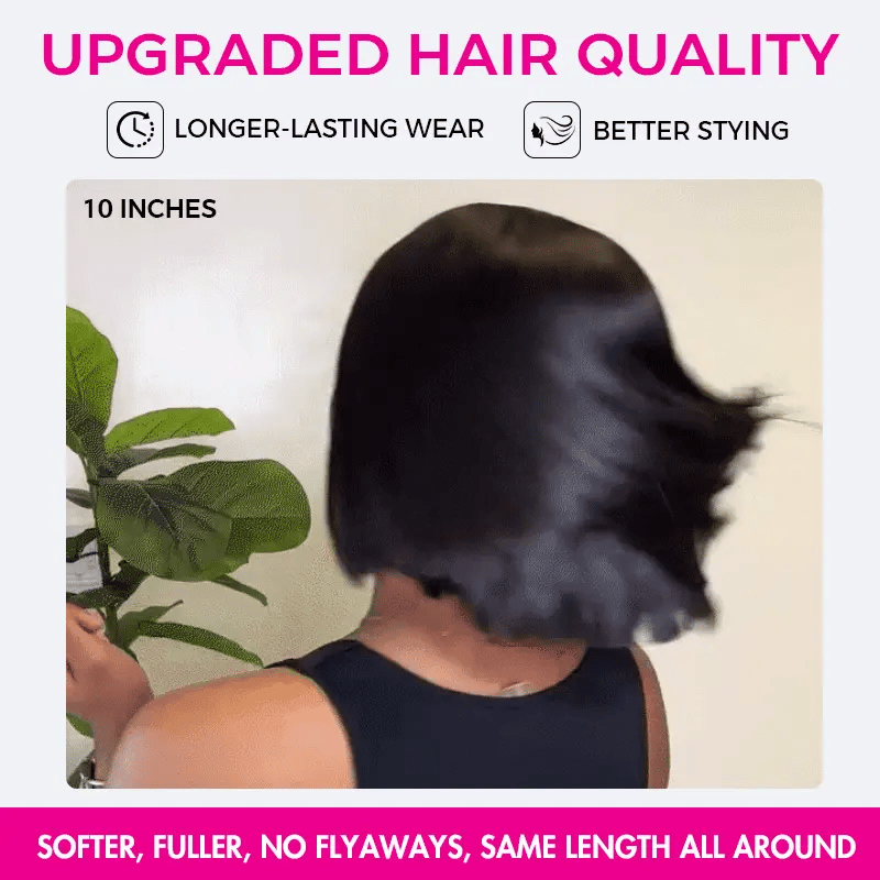 Pull Go Drawstring Bone Straight Bob 5×5 HD Lace Double Drawn Wig Middle/Side Part Vietnamese Hair