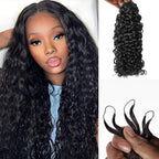 Onimehair™ 1 Pack/50g Handmade Feather Crochet Braid Natural Black Human Hair Extensions