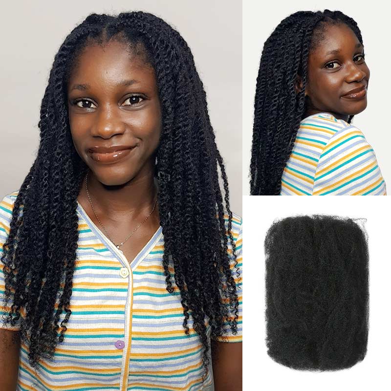 Onimehair™ 1 Pack Afro kinky Bulk Hair Extensions For Braiding Dreadlock Human Hair