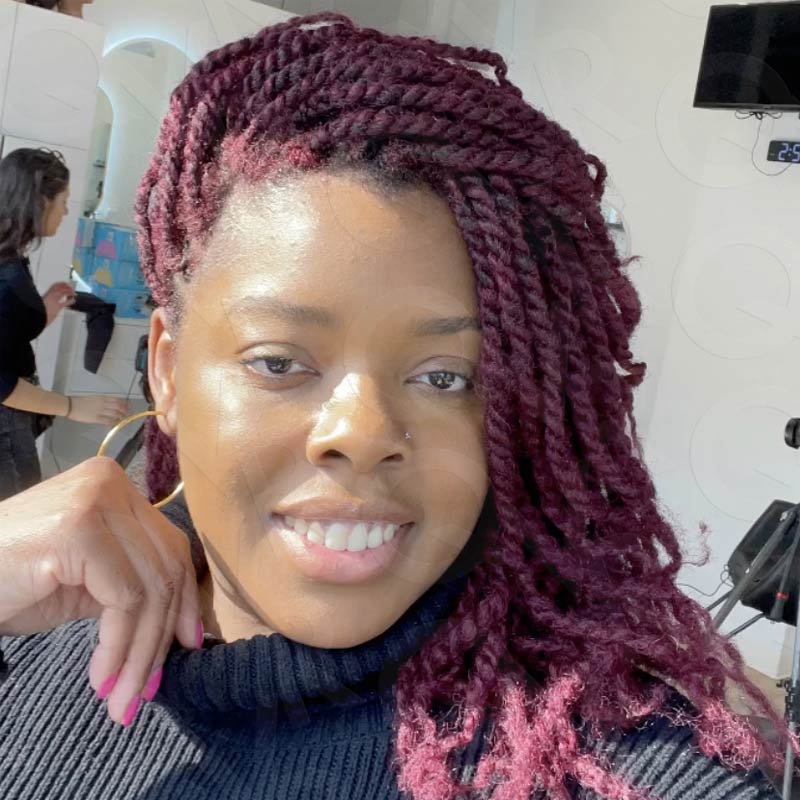 Onimehair™ Affordable Afro Kinky Bulk Human Hair 99J Burgundy Color For Braiding DreadLock