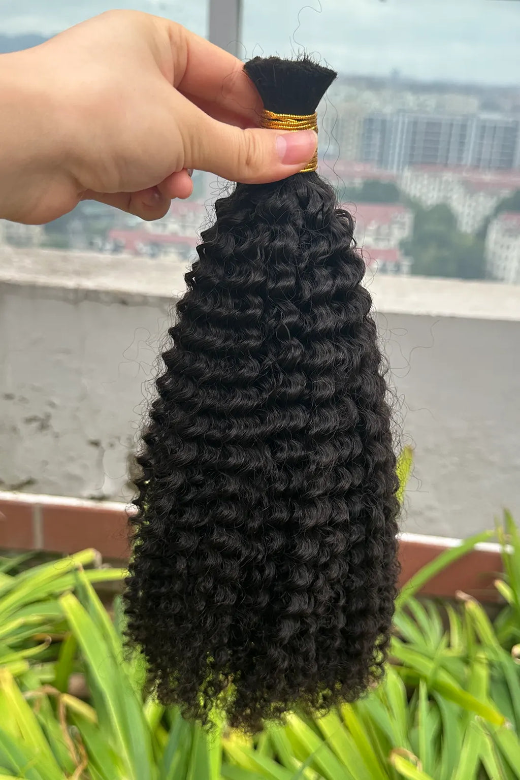 Onimehair Kinky Curly Bulk Human Hair for Braiding Natural Black