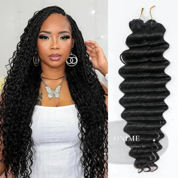Raw Loose Deep Wave Human Crochet Hair Extensions 100% Real Hair For Crochet Locs Natural Color - Rafarada