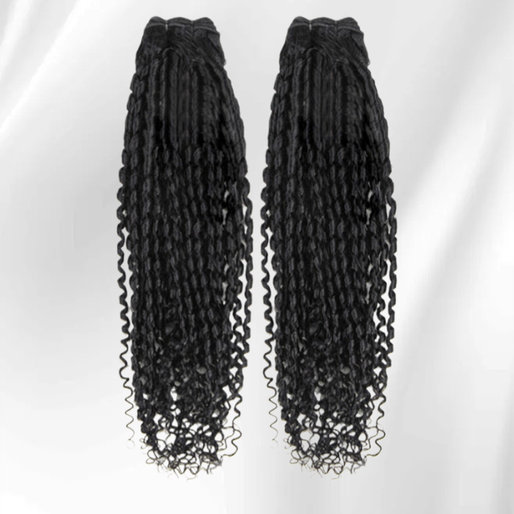 Pixie Curly Human Hair Bundles Natural Black Tight Defined Curls