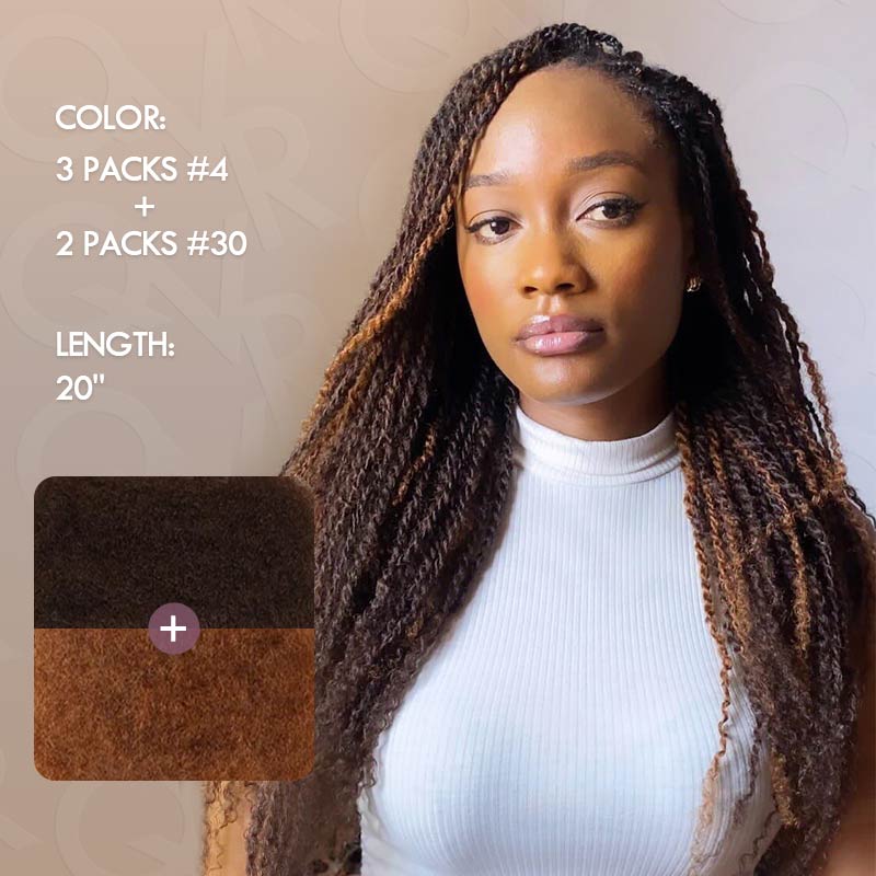 Onimehair™ #4+#30 Two Colors Afro Kinky Bulk Human Hair For Braiding DreadLock