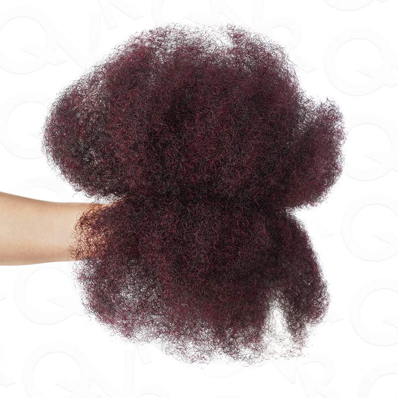 Onimehair™  Burgundy #99J Color Afro Kinky Bulk Human Hair For Braiding Dreadlock Hair