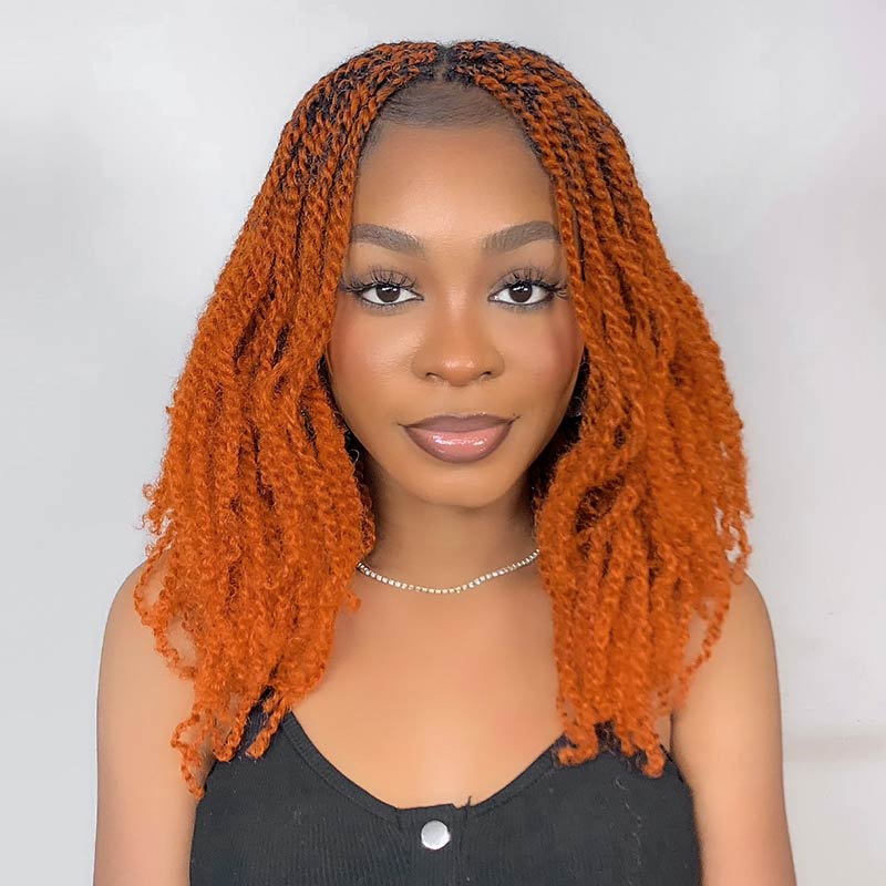 Onimehair™ Ginger Orange Afro kinky Bulk Hair Extensions For Braiding Dreadlock Human Hair