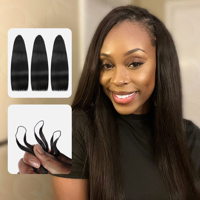 Onimehair™ Soft Deep Wave Feather Crochet Braid Natural Black Human Hair Extensions