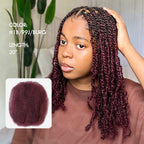 Onimehair™ Three Mix Colors Afro Kinky Bulk #1B/99J/Burgundy Human Hair For Braiding Dreadlock Hair