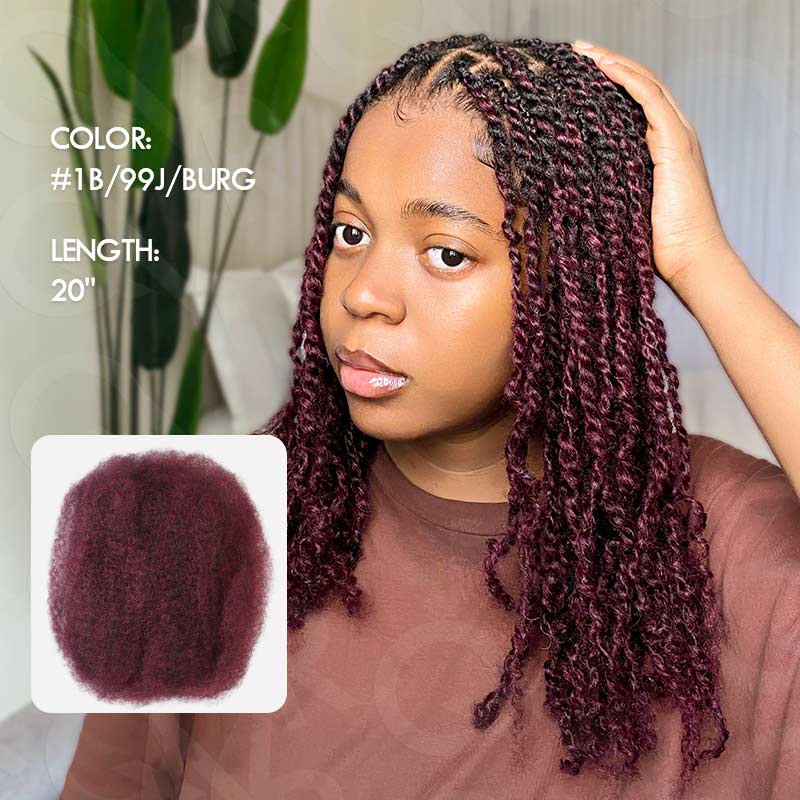 Onimehair™ Flawless Mini Twist With Soft Afro kinky Bulk Human Hair For Braiding Dreadlock