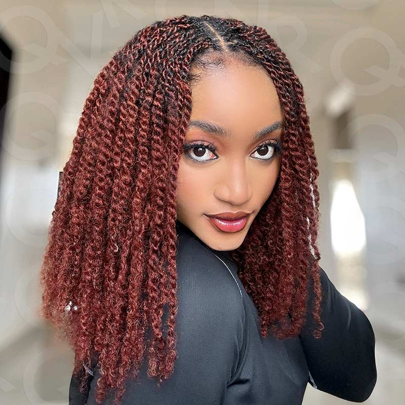 Onimehair™ Reddish Brown Color Afro Kinky Bulk Human Hair For Braiding Dreadlock Hair