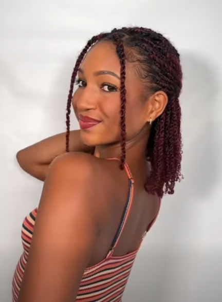 Onimehair™  Burgundy #99J Color Afro Kinky Bulk Human Hair For Braiding Dreadlock Hair