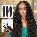 Onimehair™ Soft Deep Wave Feather Crochet Braid Natural Black Human Hair Extensions