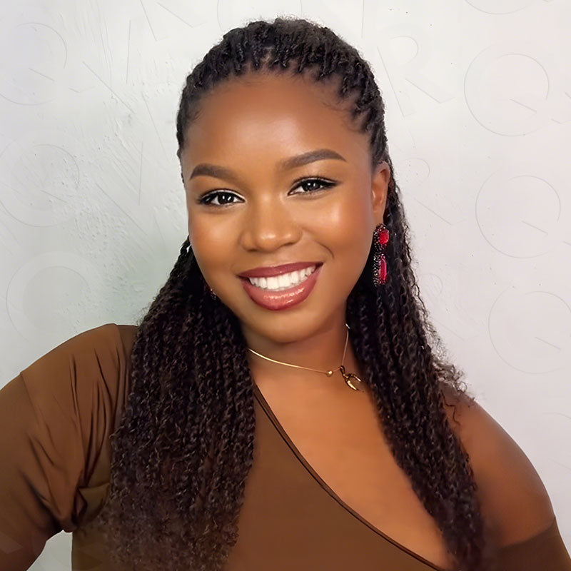 Onimehair™ Dark Brown Afro kinky Bulk Hair Extensions For Braiding Dreadlock Human Hair