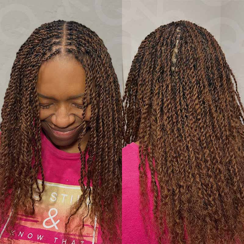 Onimehair™ Mixed Color #4/30 Afro Kinky Bulk Highlights #27/30 Human Hair