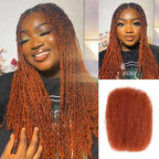 Onimehair™ Dark Orange Afro Kinky Bulk Hair Extensions For Braiding Dreadlock Human Hair