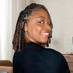 Onimehair™ Natural Black+Auburn Brown Two Colors Afro Kinky Bulk Human Hair For Braiding DreadLock