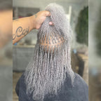 Onimehair™ Brazilian Grey Color Remy Hair Afro kinky Bulk Human Hair For Braiding Dreadlock Hair