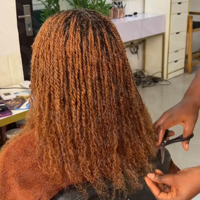 Onimehair™ #27/30 Afro Kinky Bulk Mixed Color Human Hair for Braiding DreadLock