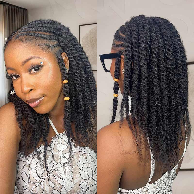 Onimehair™ Affordable Afro Kinky Bulk Human Hair 99J Burgundy Color For Braiding DreadLock