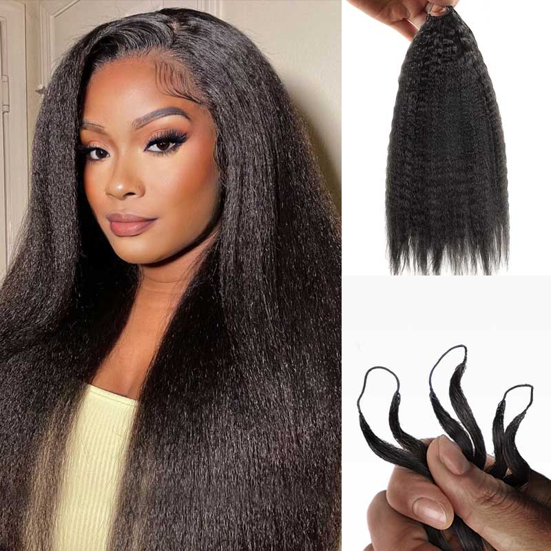 Onimehair™ 1 Pack/50g Handmade Feather Crochet Braid Natural Black Human Hair Extensions