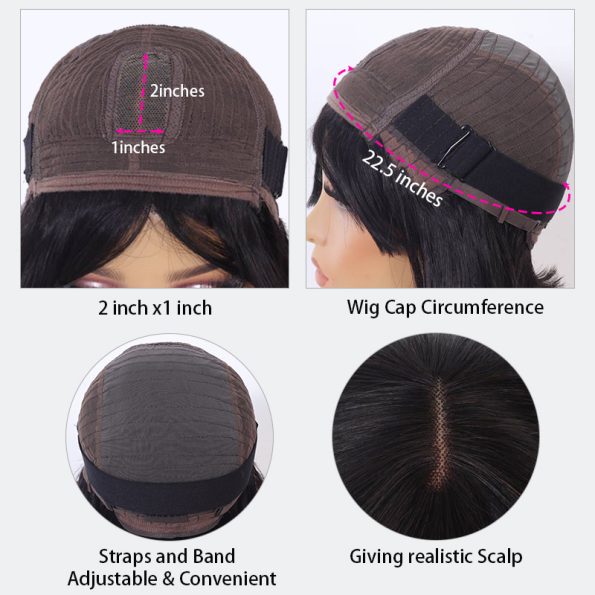 Wear Go Glueless Short Bob Wig with Bangs Straight Hair Realistic Scalp 180% Density