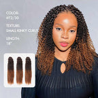 Onimehair™ Lightweight T2/30 Color Small Kinky Curly Feather Crochet Braid Human Hair Extension