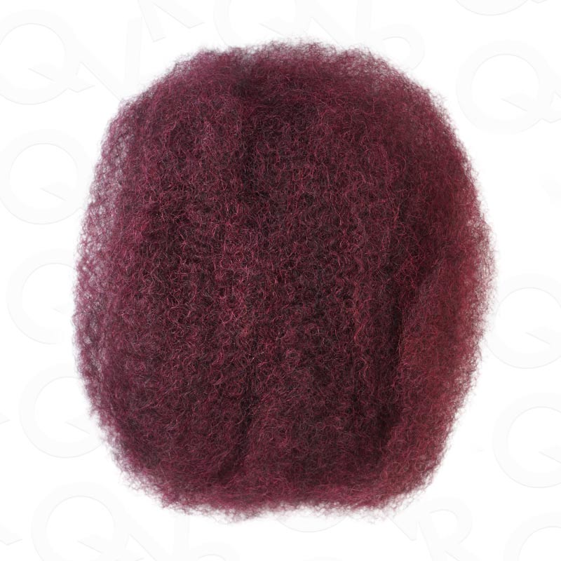 Onimehair™ Three Mix Colors Afro Kinky Bulk #1B/99J/Burgundy Human Hair For Braiding Dreadlock Hair