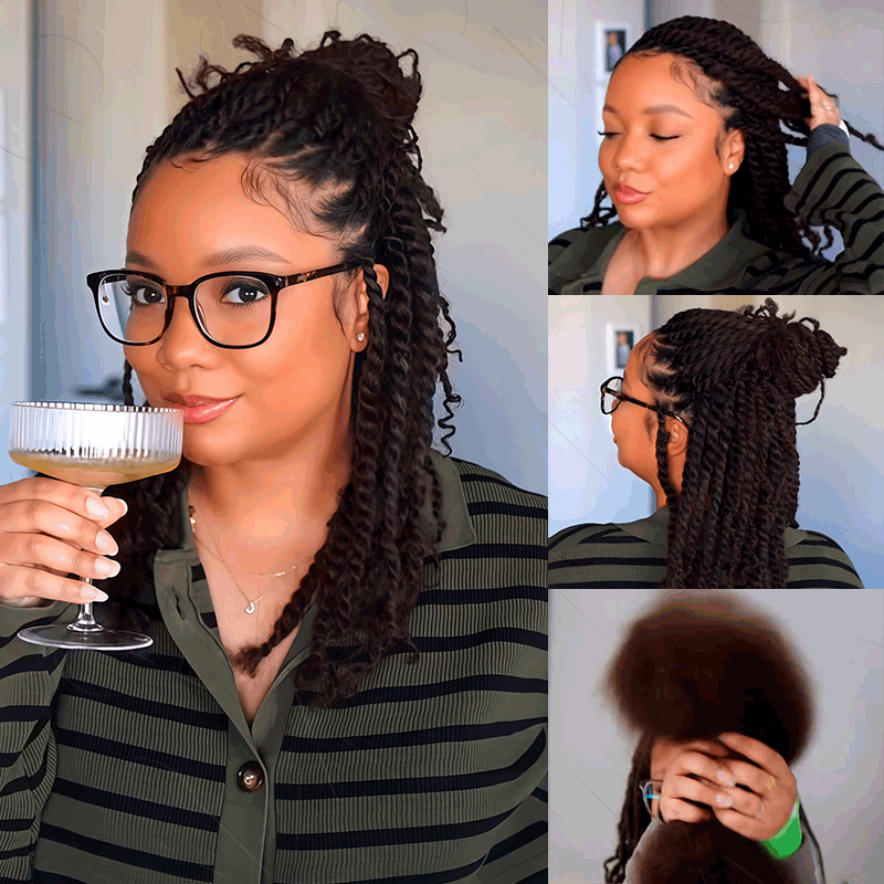 Onimehair™ Dark Brown Afro kinky Bulk Hair Extensions For Braiding Dreadlock Human Hair