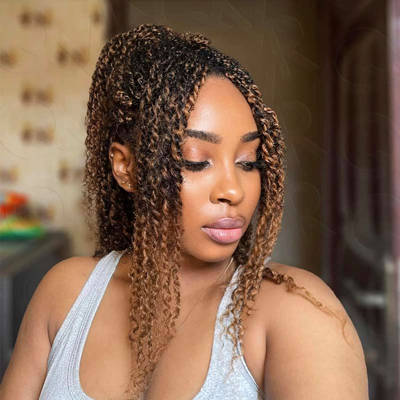 Onimehair™ #27/30 Afro Kinky Bulk Mixed Color Human Hair for Braiding DreadLock