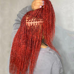 Onimehair™ Upgrade Red Color Afro kinky Bulk Hair Extensions For Braiding Dreadlock Human Hair