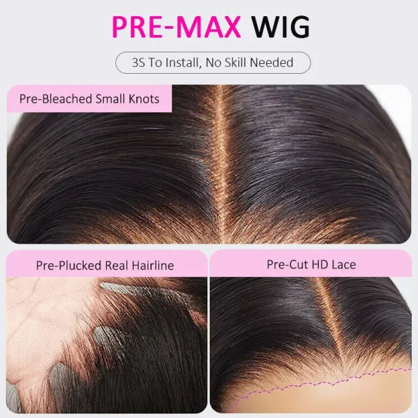Straight Human Hair Bob Wig 5×5 HD Lace Wear Go Glueless Wig Bleached Knots 180% Density