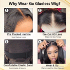 Short Loose Wave Bob Human Hair Wig 5×5 HD Pre-Cut Lace Glueless Blonde Highlight Color Bleached Knots